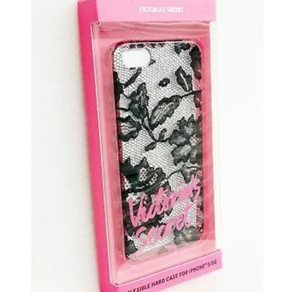 BLACK FLORAL LACE iPhone 5 5s Phone Hard Case Pink